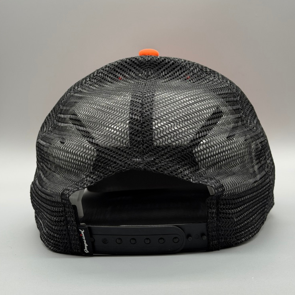 Mid-Crown Mesh Back Orange Black Rope - Back view
