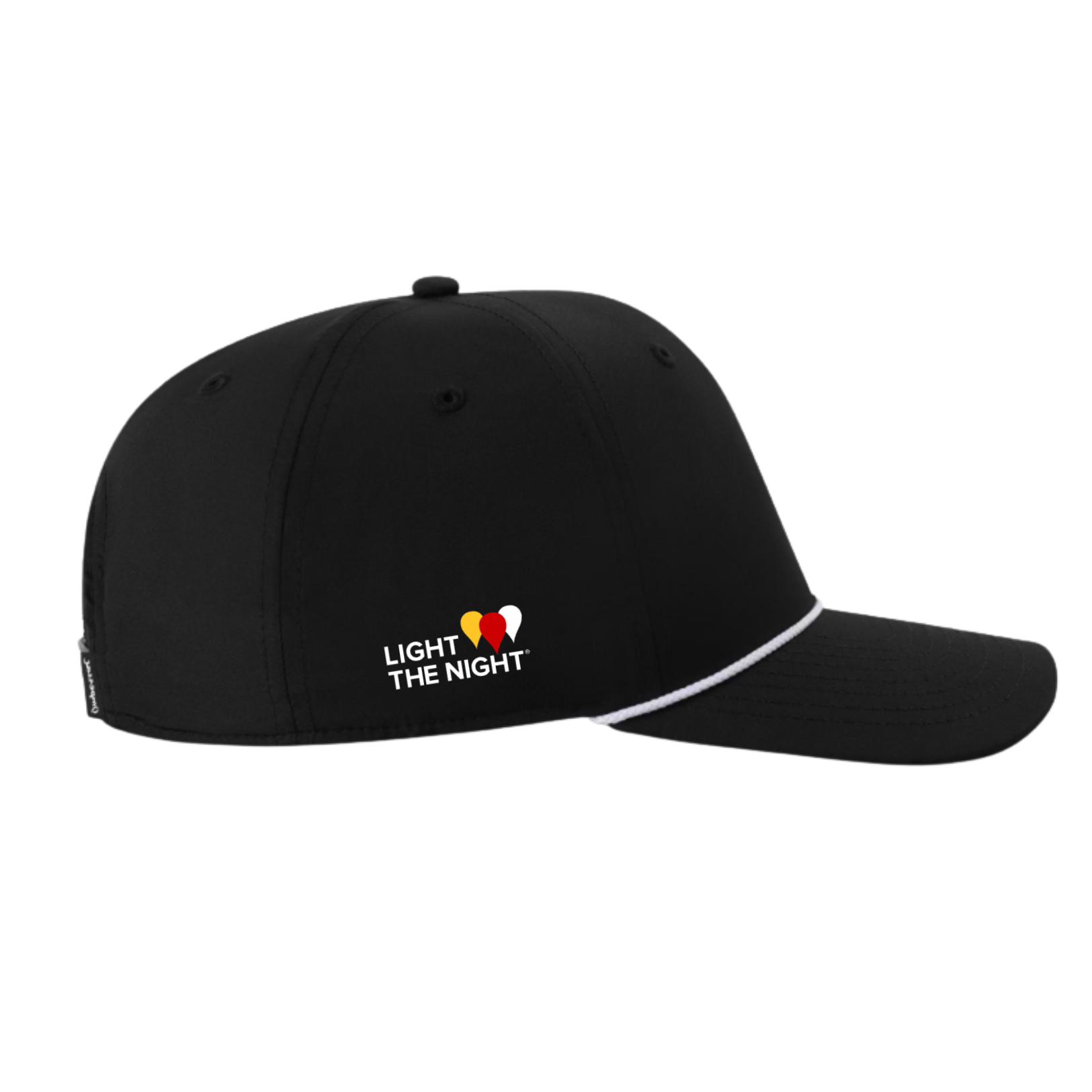 Blood Cancer United Black Mid-Crown Rope Hat - Left Side