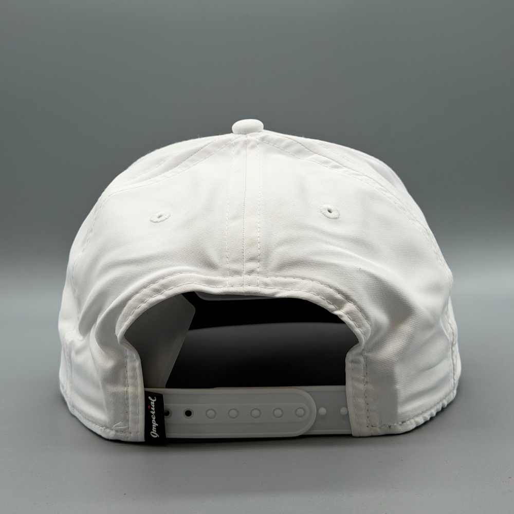 OG 5 Panel Rope Hat - Baseball Series - White w/ Red Logo