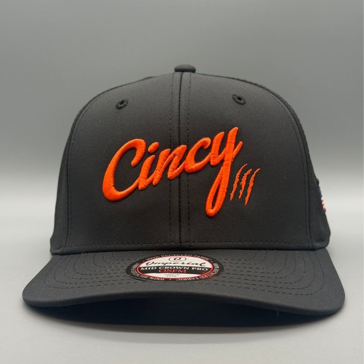 Cincy Airflow - Mid-Crown - Black w/ Orange Logo