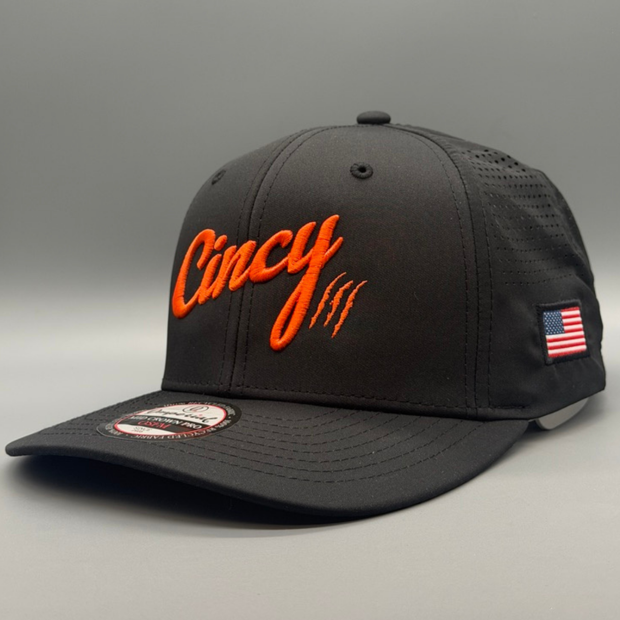 Cincy Airflow - Mid-Crown - Black w/ Orange Logo