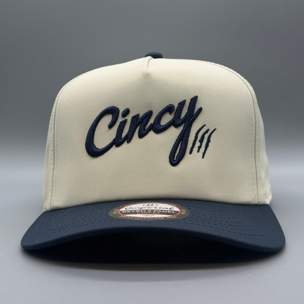 OG 5 Panel Rope Hat - Putty and Navy Two Tone
