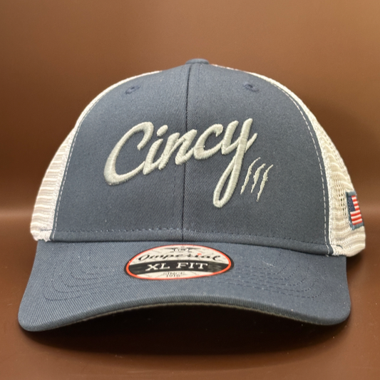 XL Mesh Back - Blue w/ Silver Logo