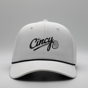 Cincy Golf Logo - Mid-Crown Airflow - White w/ Black Rope