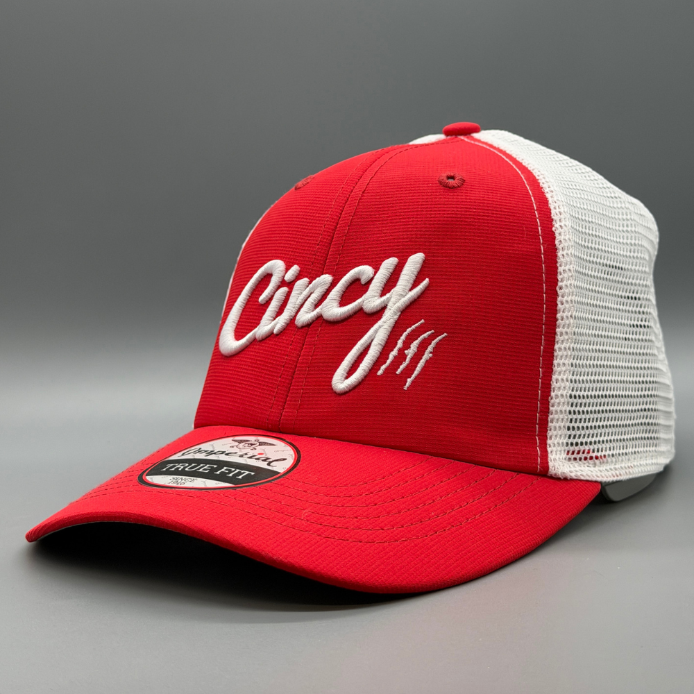 Mesh Back Performance - Red w/ White Logo