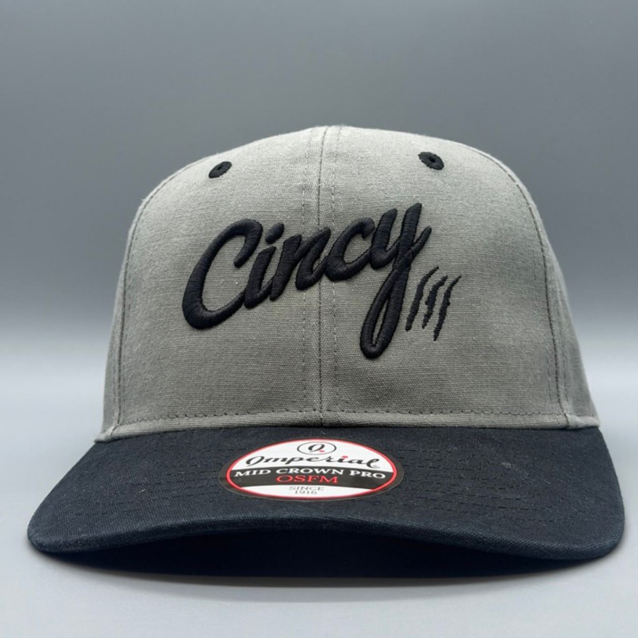 Heavy Washed Cotton - Mid-Crown - Black and Grey Two Tone