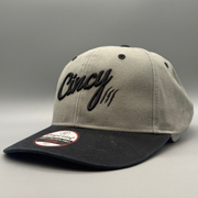Heavy Washed Cotton - Mid-Crown - Black and Grey Two Tone