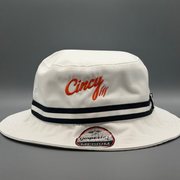 The Little Miami Bucket Hat - White w/ Orange Logo