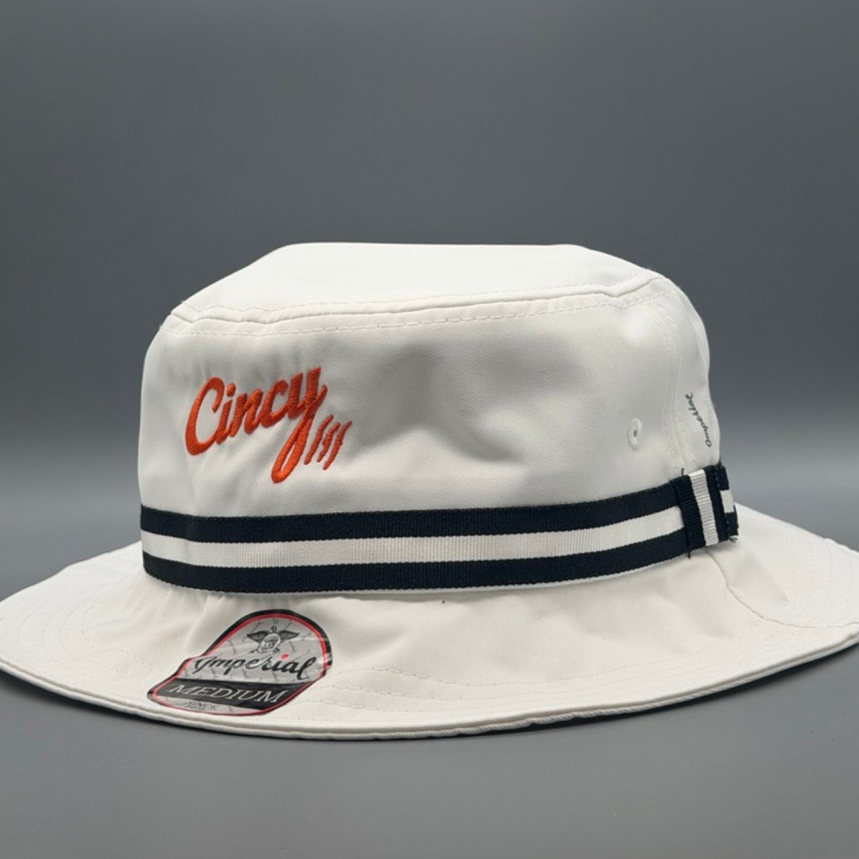 The Little Miami Bucket Hat - White w/ Orange Logo