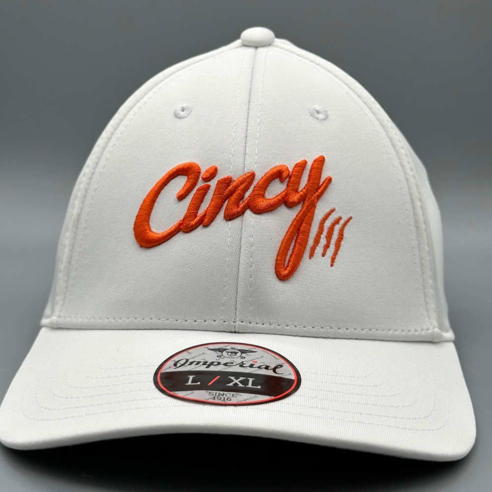 Flex Fit - White w/ Orange Logo