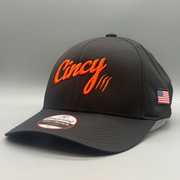 Back view of The Casual Mid-Crown black cap showing the adjustable strap closure