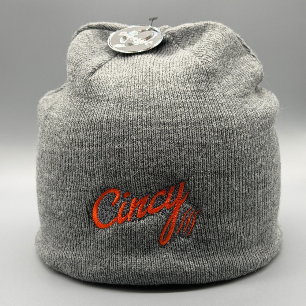 Grey Skull Cap - Orange Logo