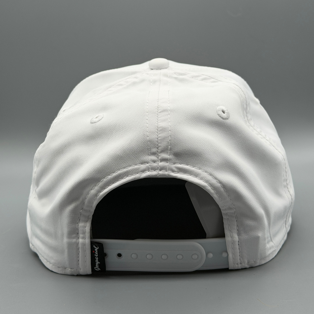 Mid-Crown Rope Hat - White w/ Orange Logo