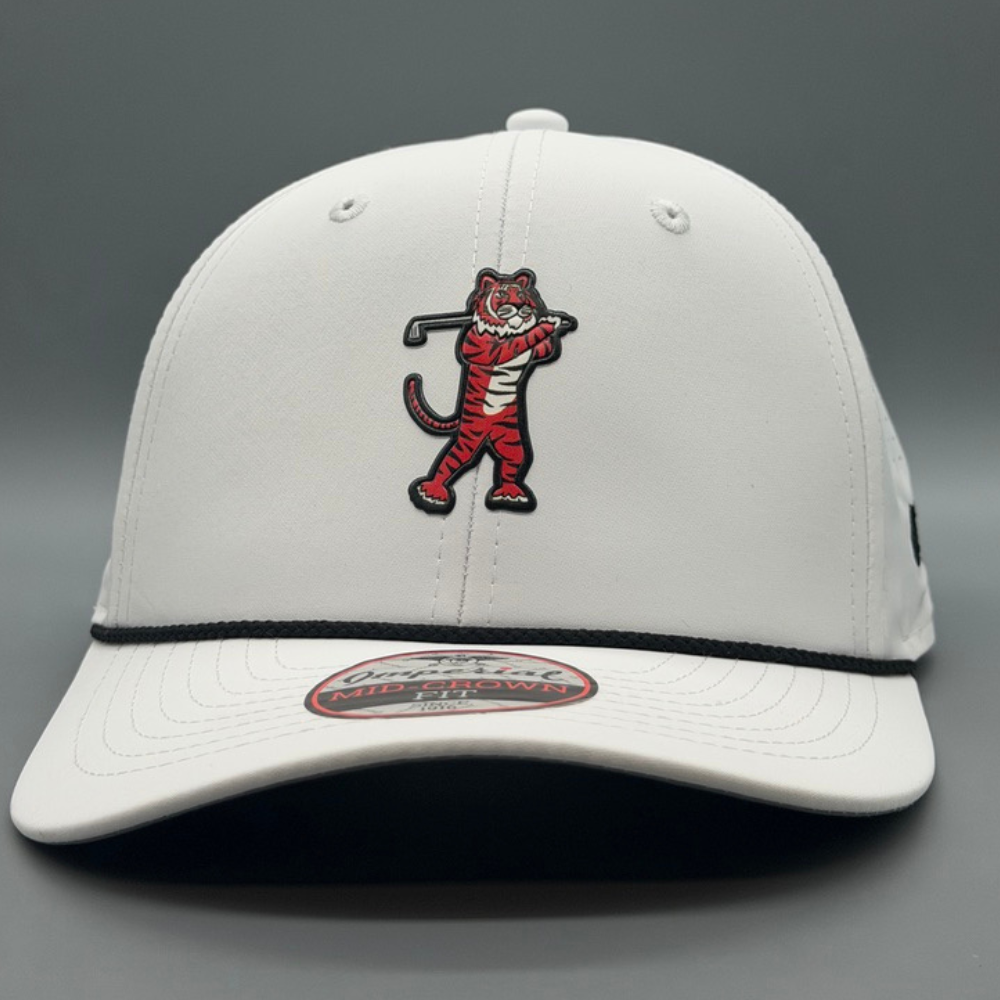 Golfing Tiger - Mid-Crown Cincy Airflow - White w/ Black Rope