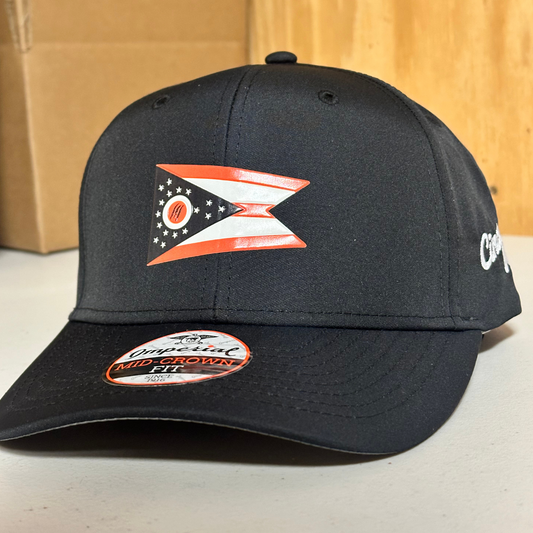 Ohio Flag Hat - Black Mid-Crown Hat - 3D Insignia