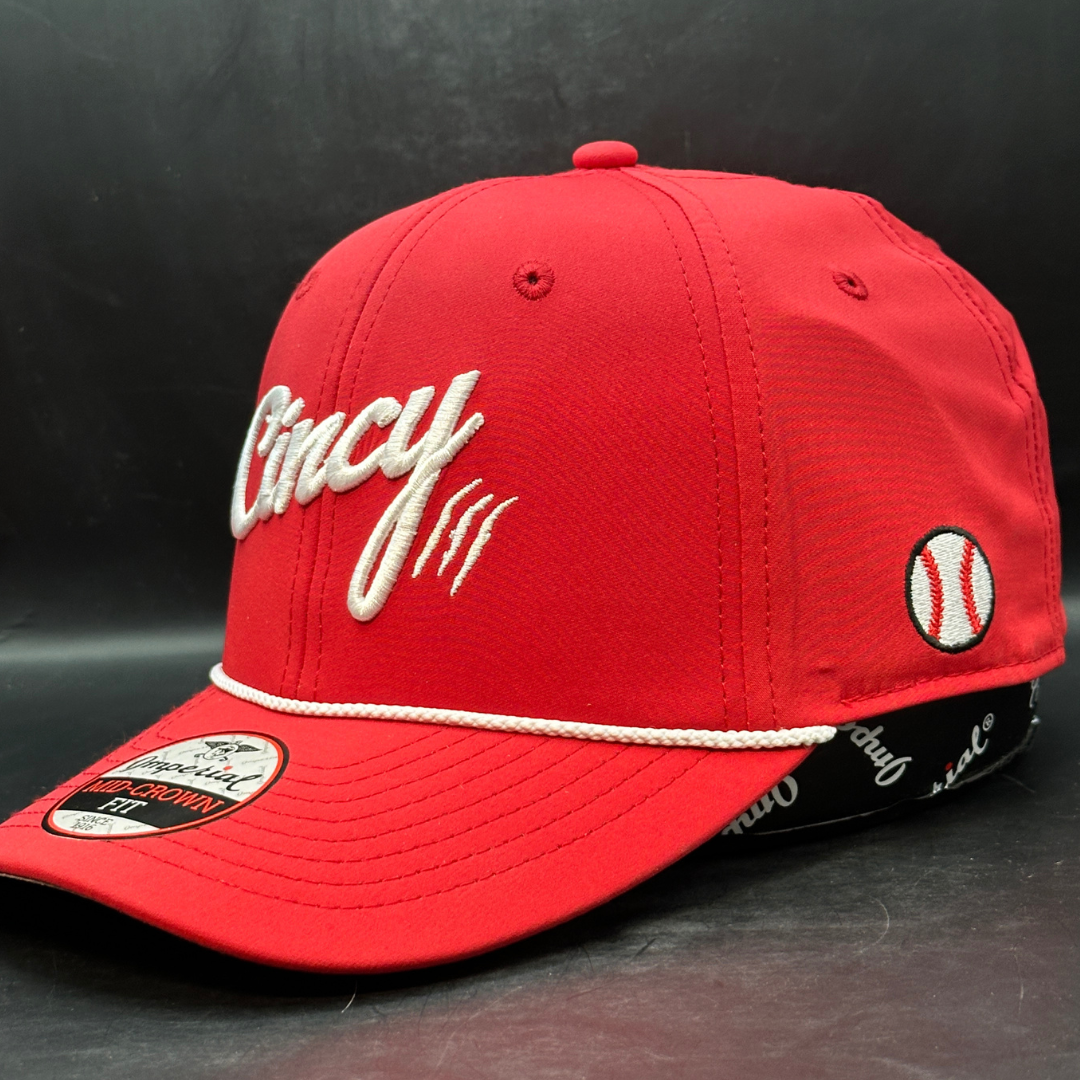 Baseball Series - Red w/ White Mid-Crown Rope Hat