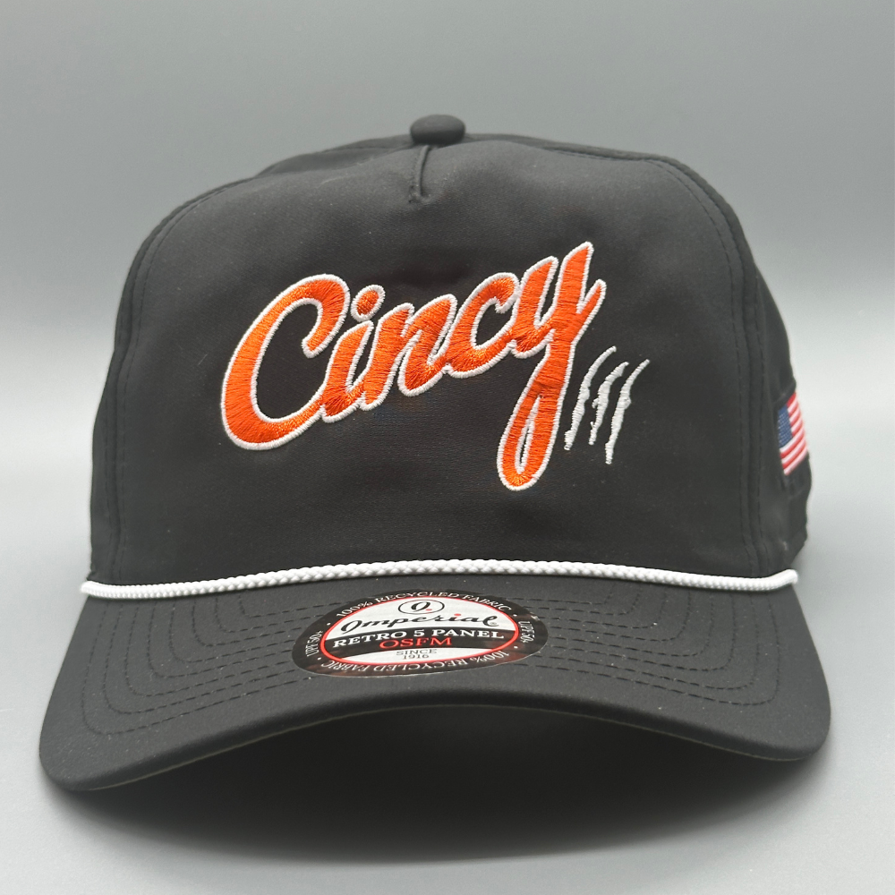The Soft Rope Hat - Black - Orange Logo