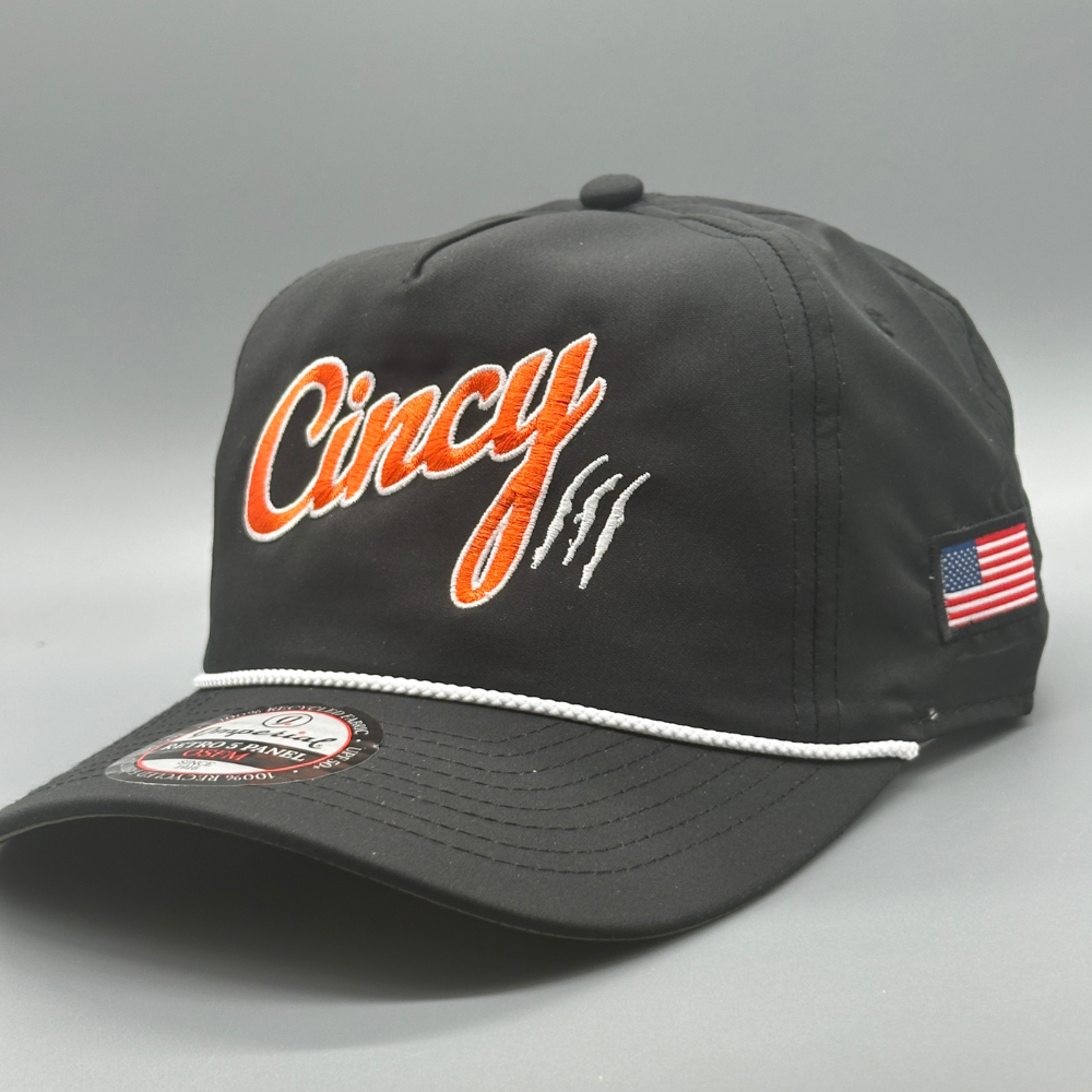 The Soft Rope Hat - Black - Orange Logo – The Cincy Hat