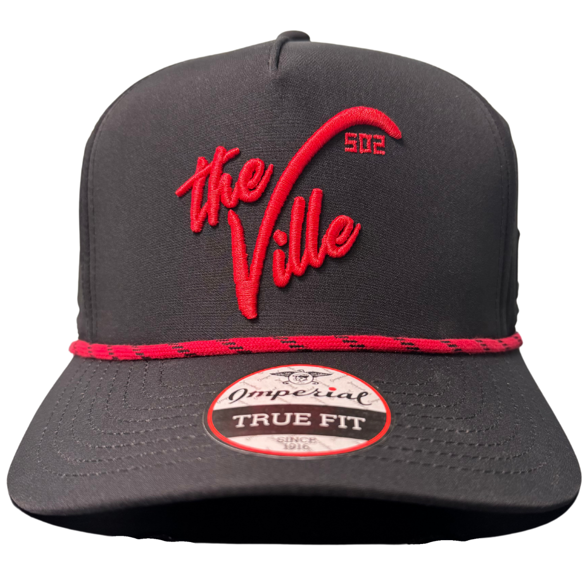 The Louisville Hat - 5 Panel Rope Hat - BLACK