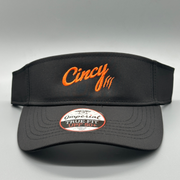 Cincy Visor - Black with Orange Logo