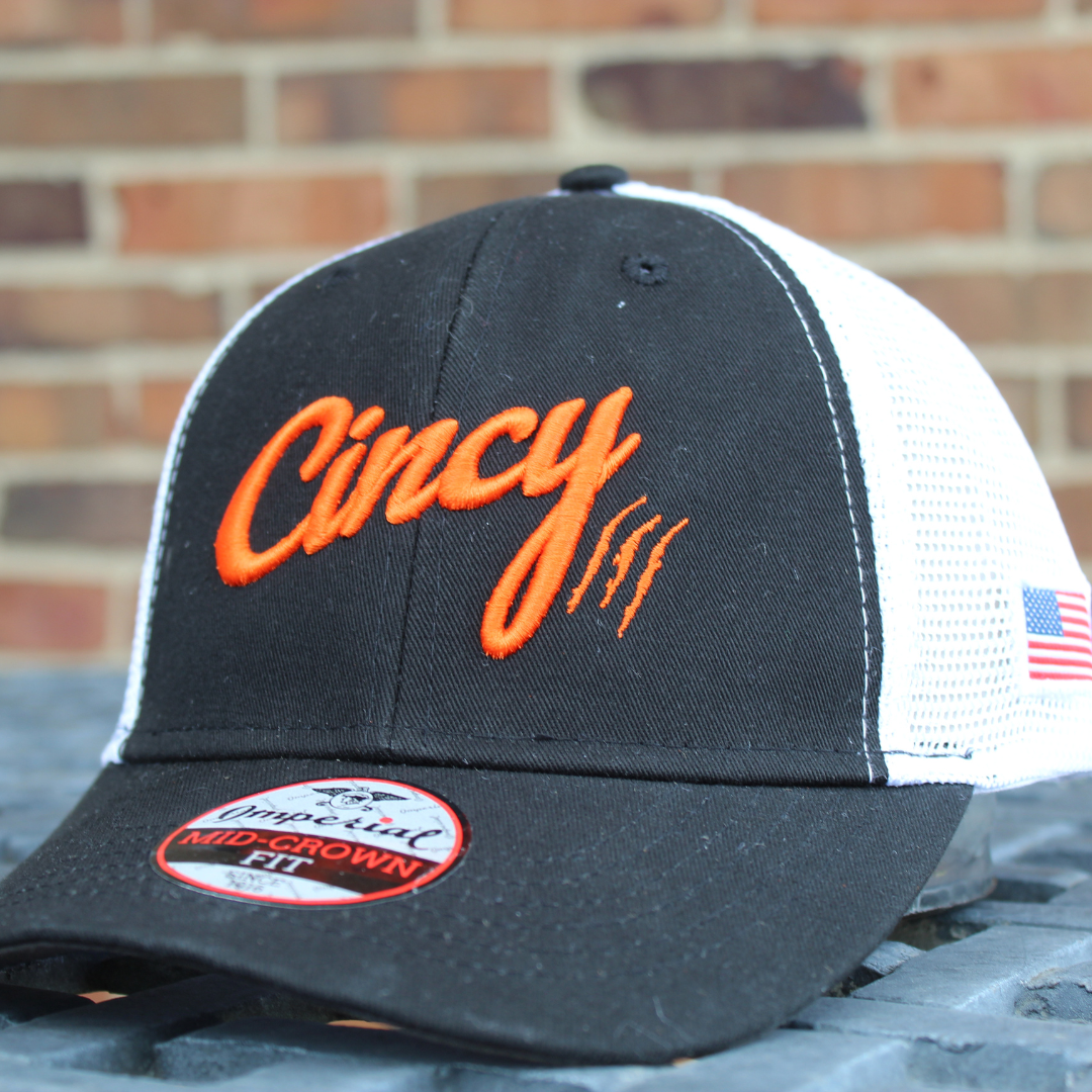 Mesh Back Hat - Black and Orange