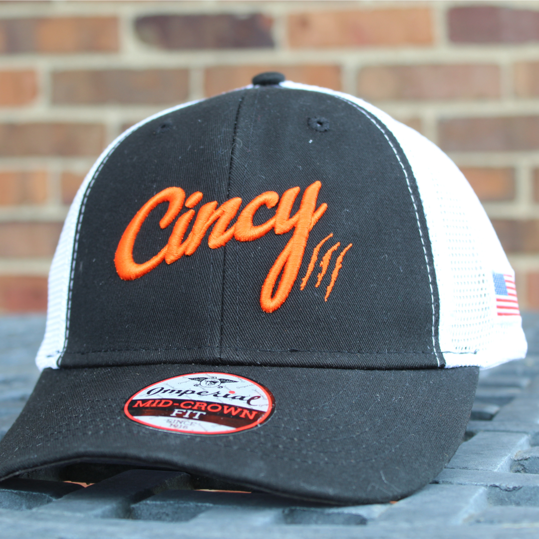 Mesh Back Hat - Black and Orange