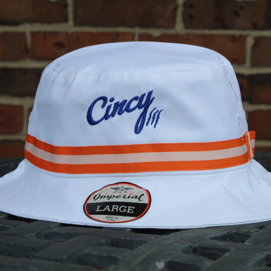 Little Miami Bucket - White / Orange with Blue Logo