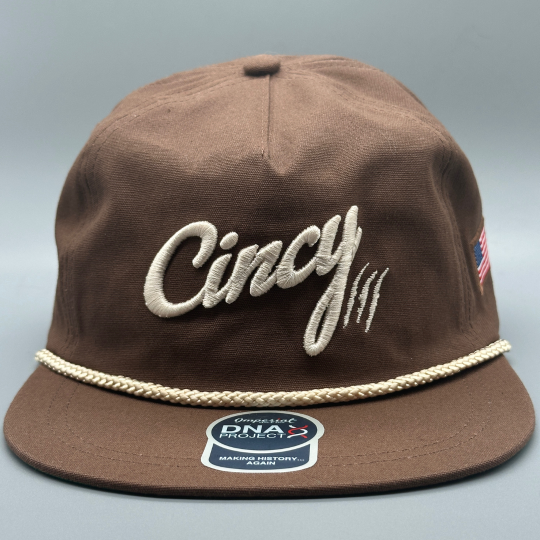 Retro Flat Bill - Brown w/ Cream Logo