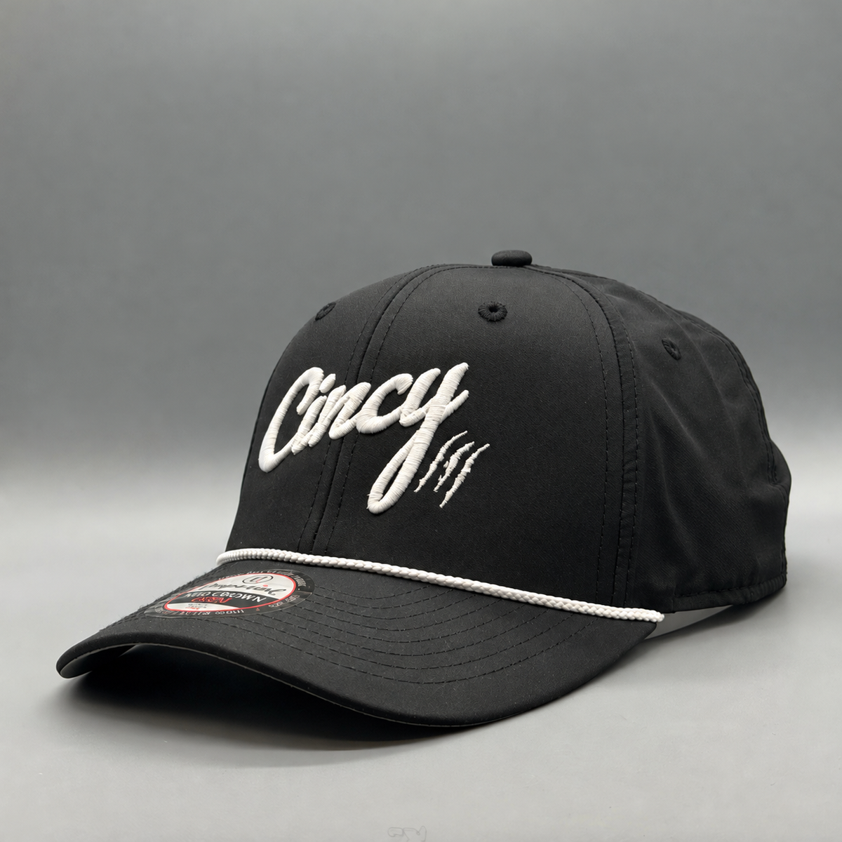 Mid-Crown Rope Hat - Black w/ White