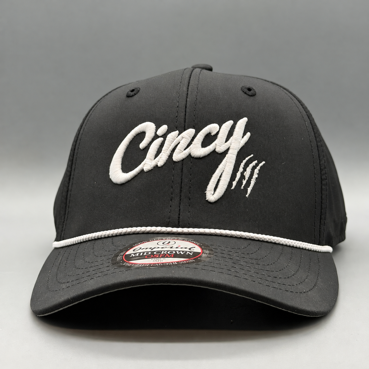 Mid-Crown Rope Hat - Black w/ White