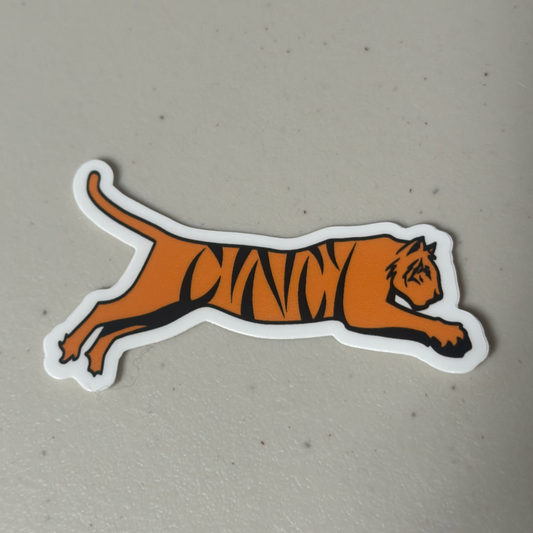 Cincy Tiger Sticker - Orange