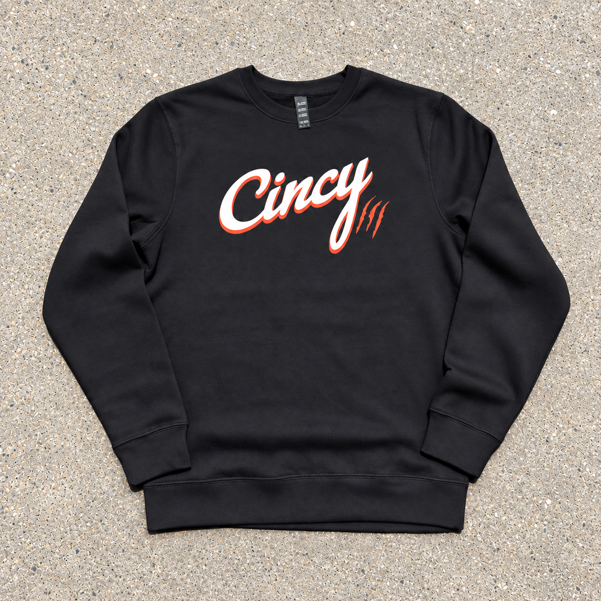 The Casual Crew Neck - Cincy sweatshirt in black