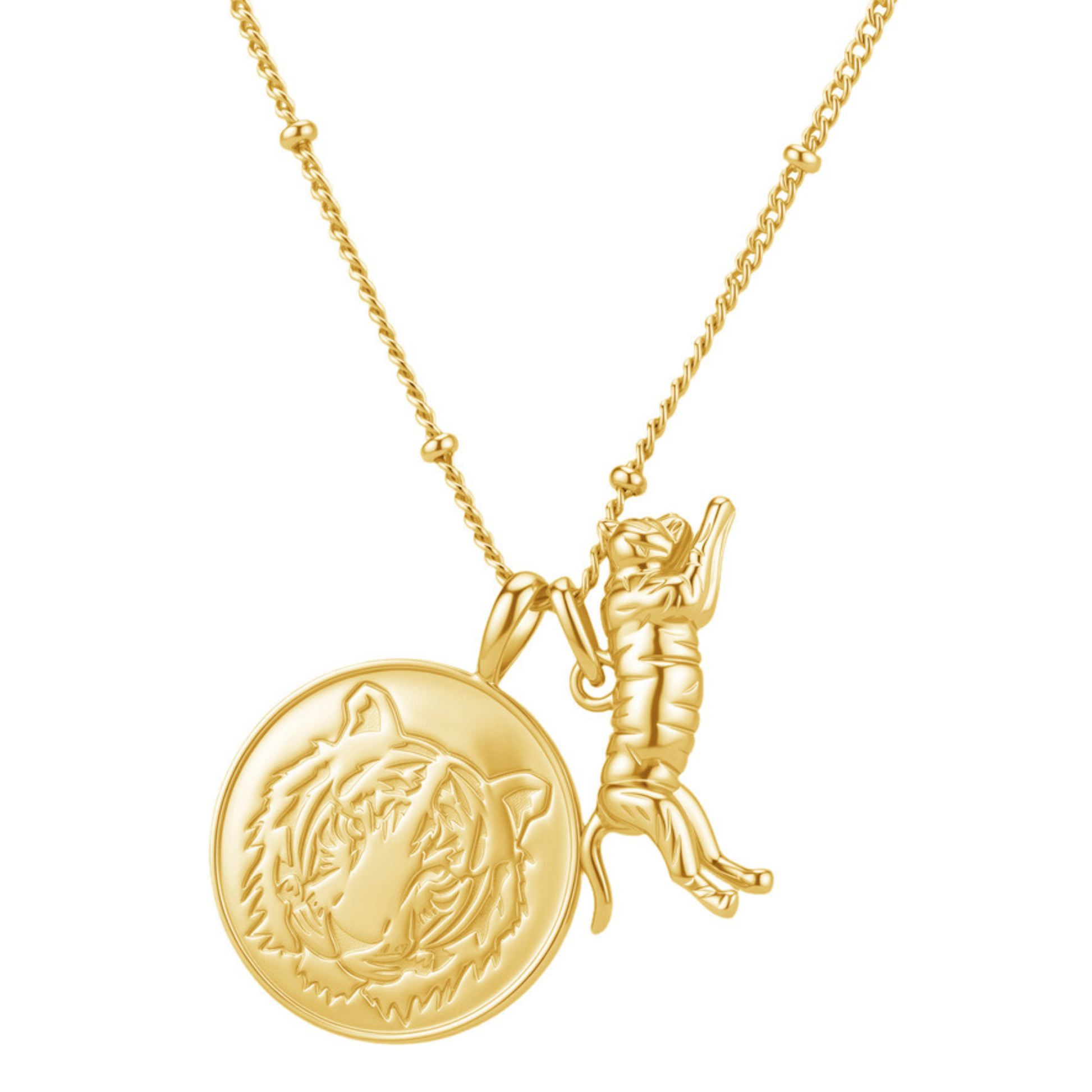 WAAWEES Collab Gold Necklace - Tiger pendant