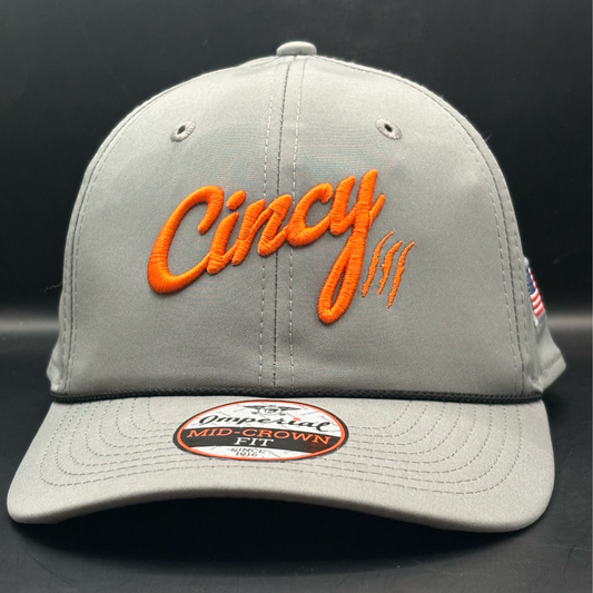 Mid-Crown Rope Hat - Grey / Orange