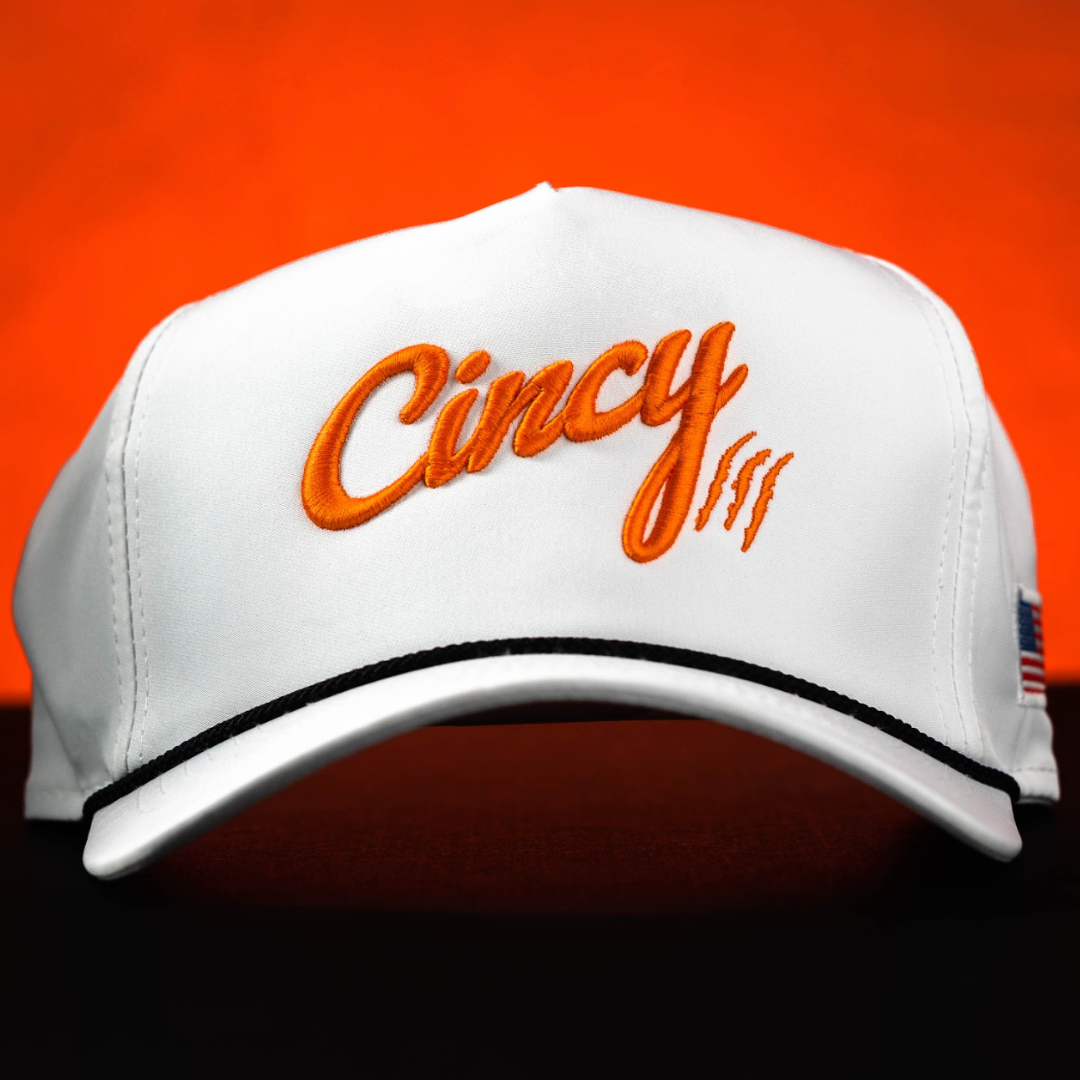 Rope Hat - White (Orange Logo