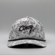 The Soft Rope Hat - White Tiger Print