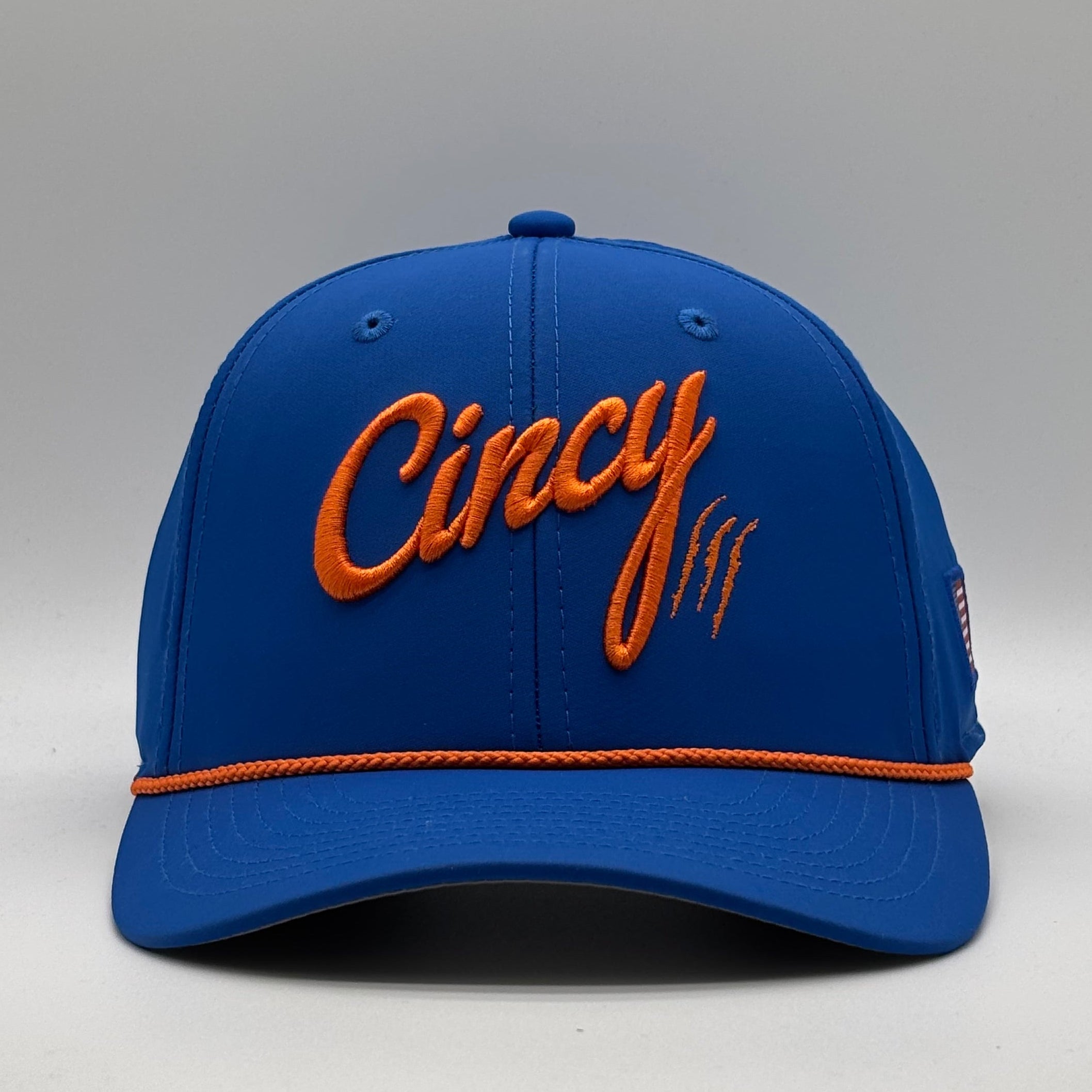 Mid-Crown Rope Hat - Blue w/ Orange Rope