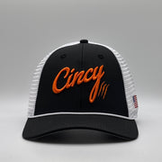 Mid-Crown Mesh Back - Black w/ Orange Logo