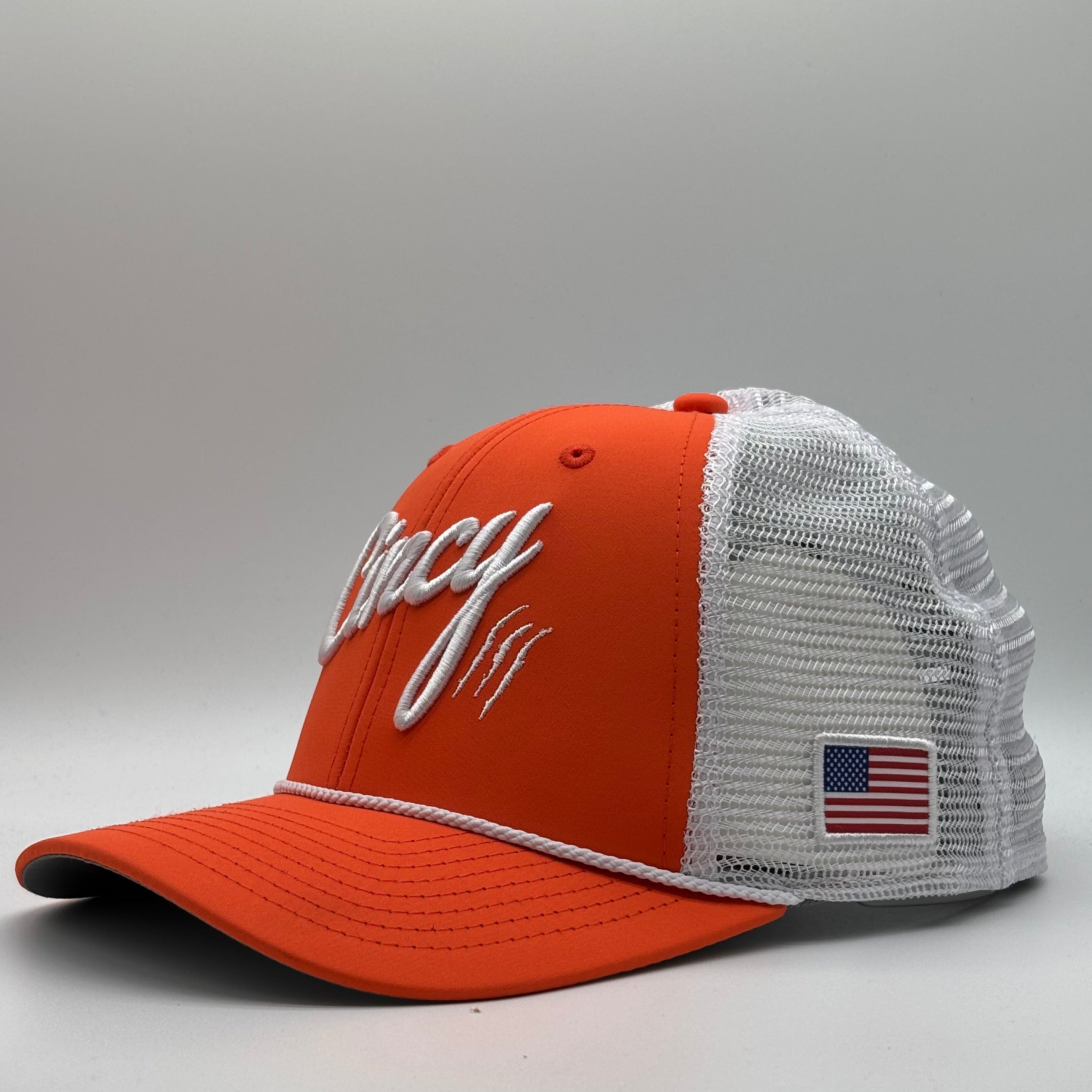 Mid-Crown Mesh Back - Orange w/ White Logo