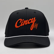 XL Mid-Crown Rope Hat - Black w/ Orange