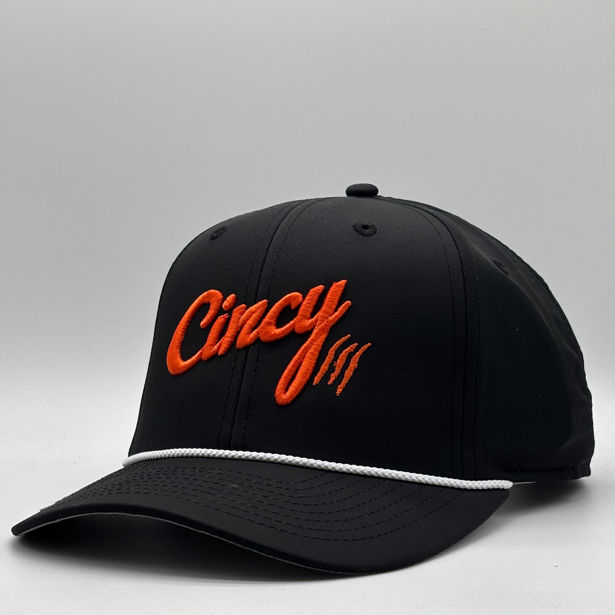 XL Mid-Crown Rope Hat - Black w/ Orange