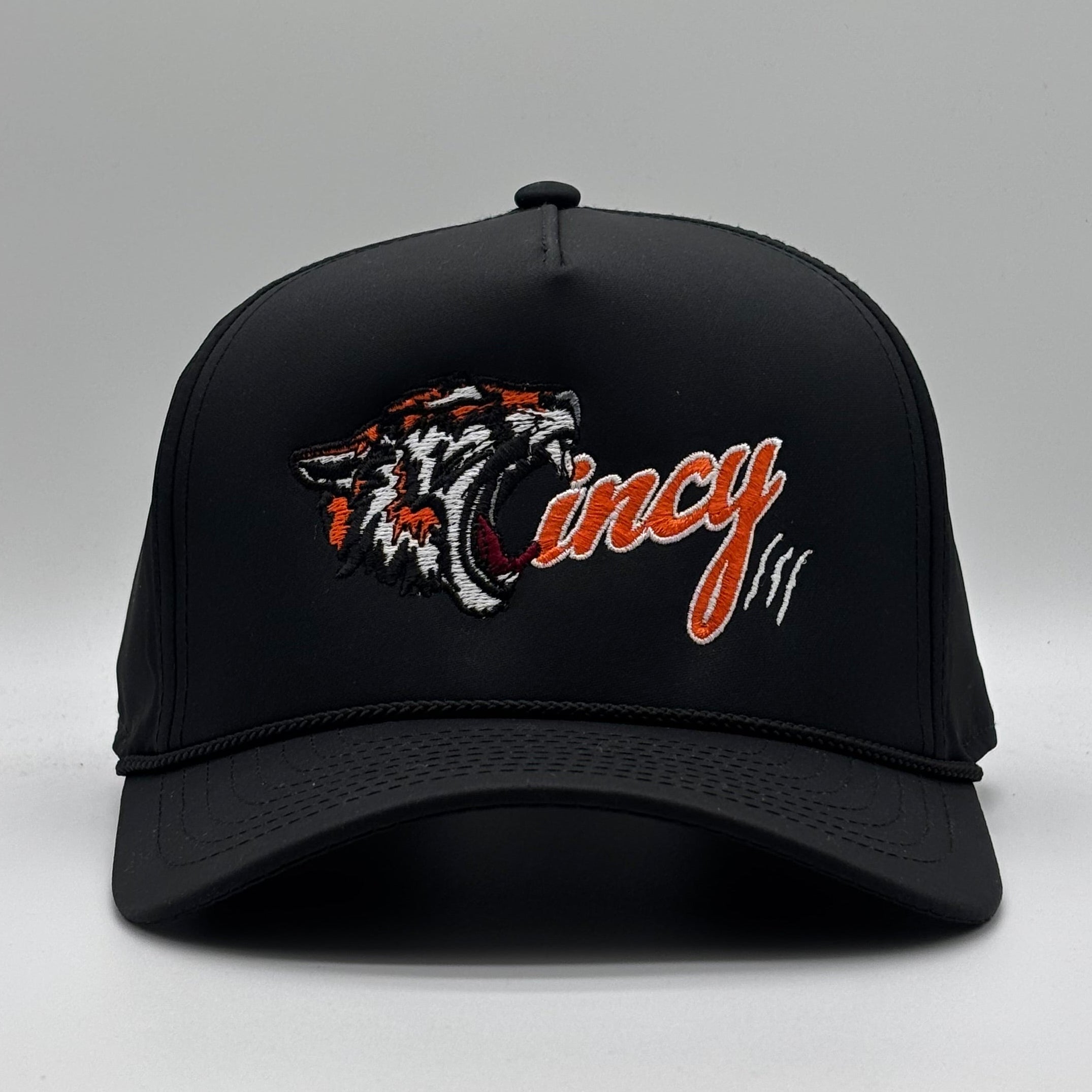 The Roaring Tiger – OG 5 Panel Rope Hat – Black