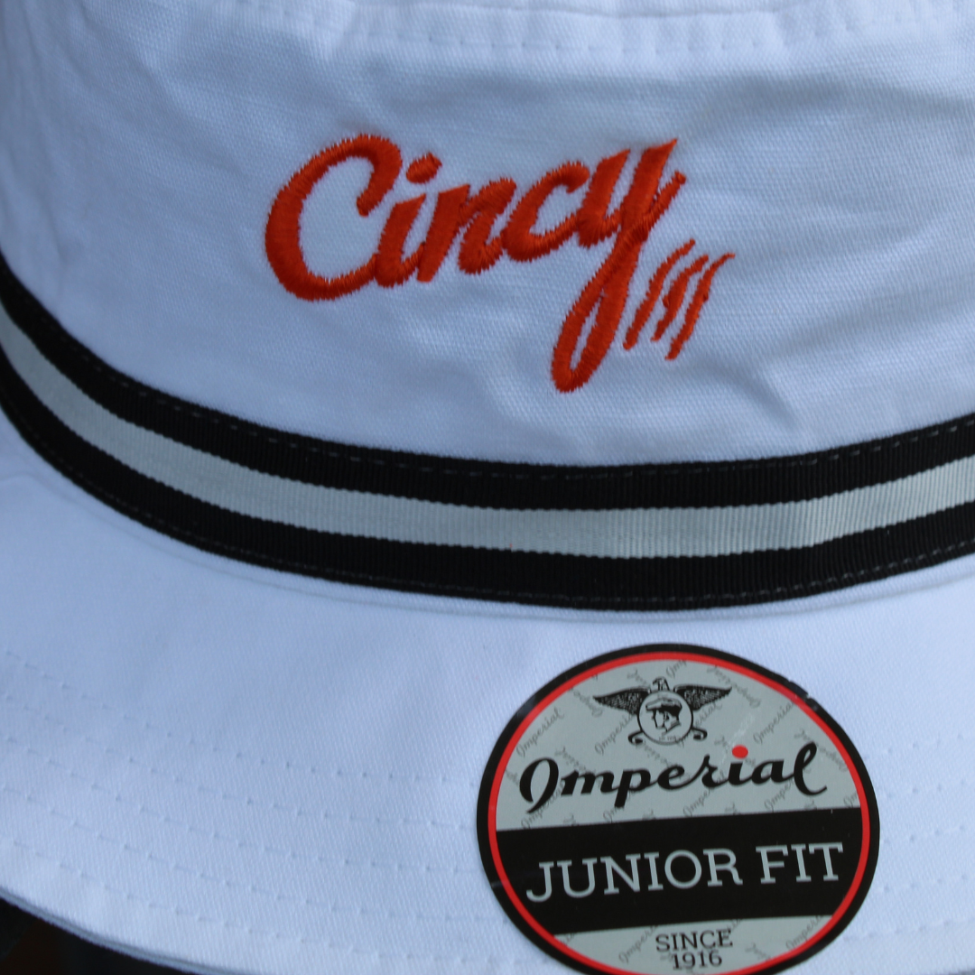 Junior Bucket - White w/ Orange Logo