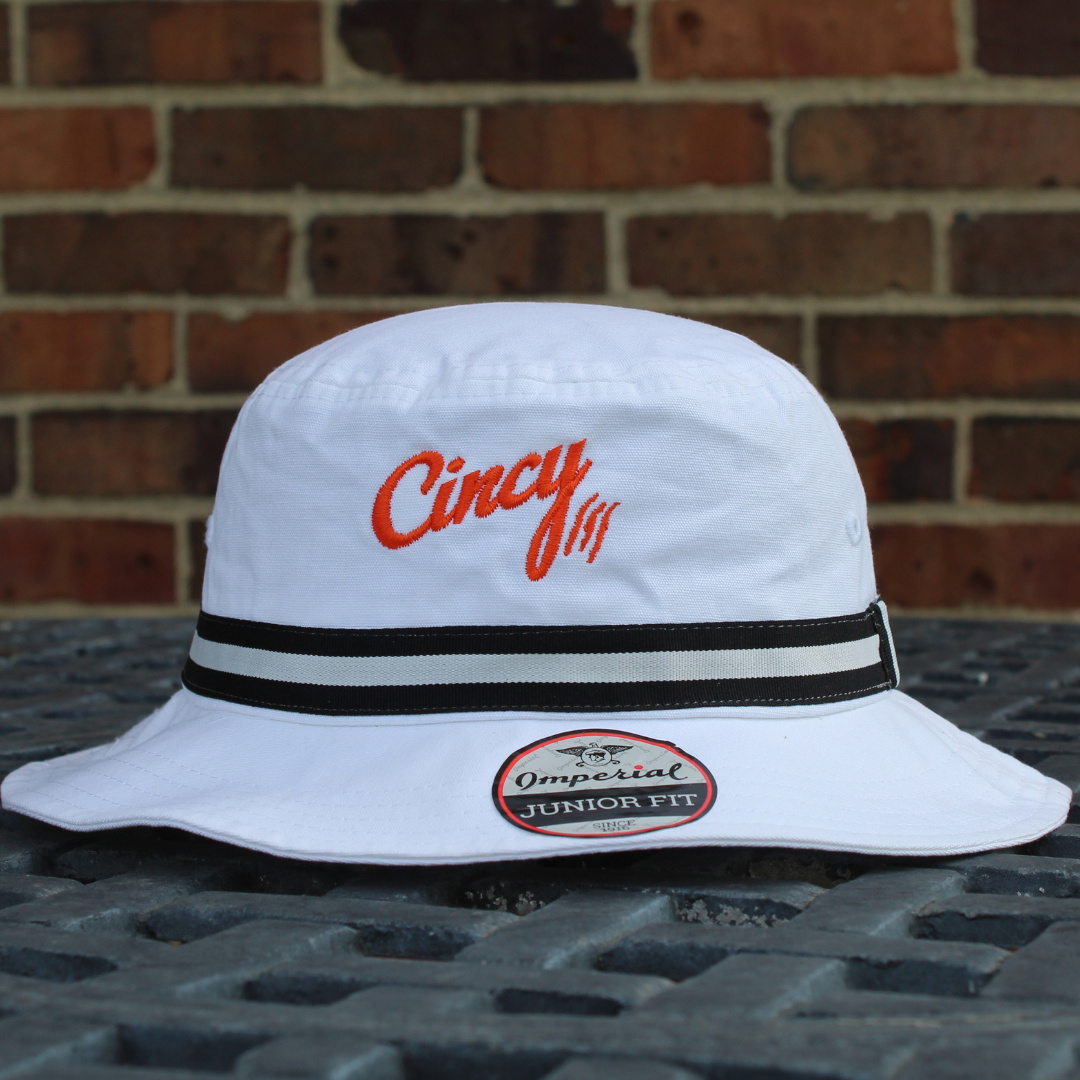 Junior Bucket - White w/ Orange Logo