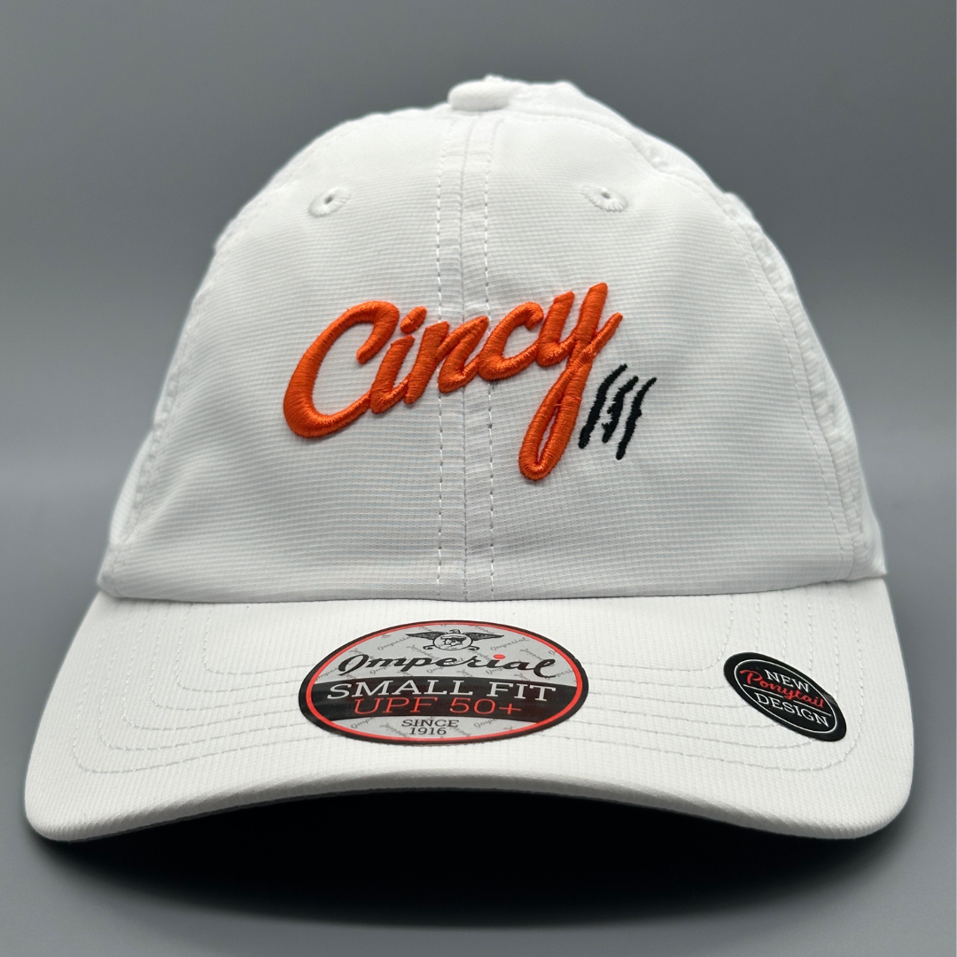 Ponytail Hat - White w/ Two-Tone Logo