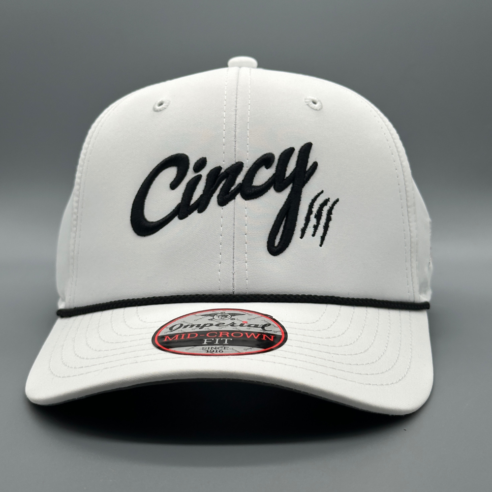 Mid-Crown Rope Hat - White w/ Black Logo