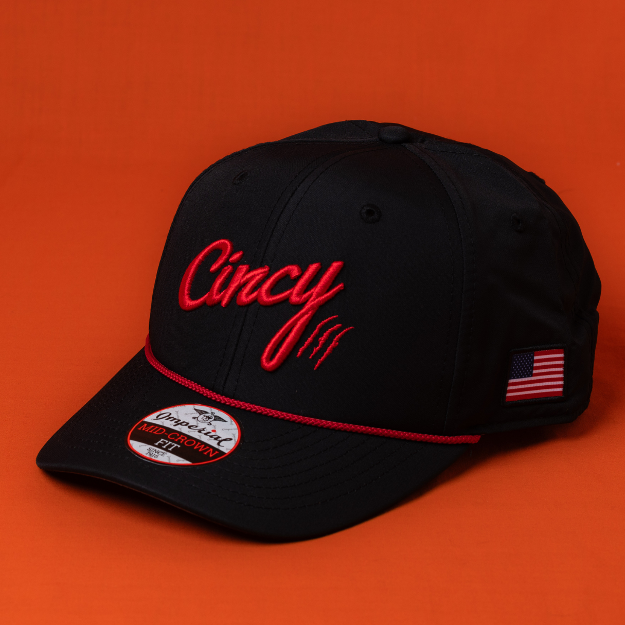 The Luke Combs Hat - Black and Red Mid Crown Rope Hat