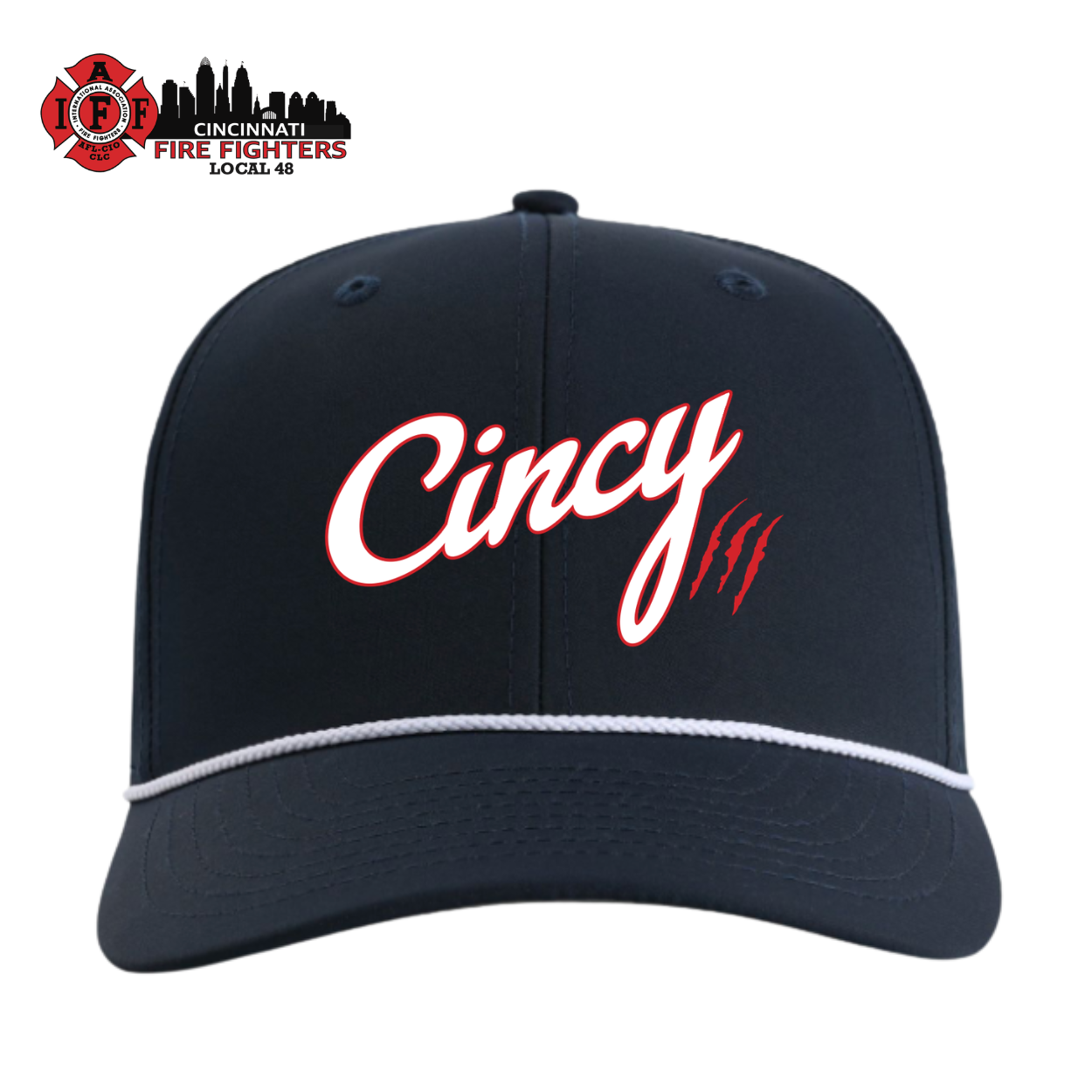 Cincinnati Fire Department Collab - XL Mid-Crown Rope Hat - NAVY