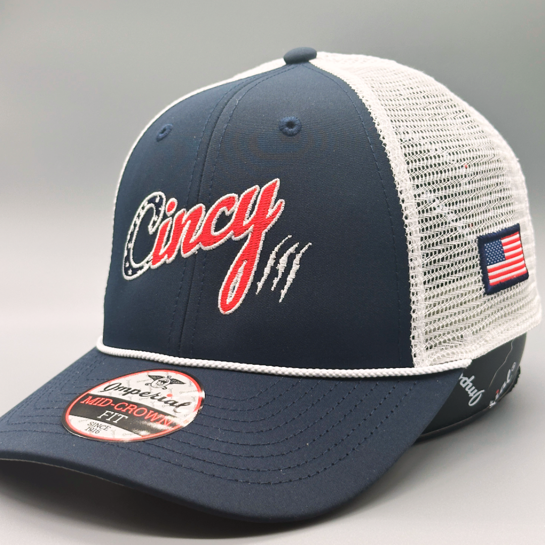 Star Spangled Cincy - Navy Mid-Crown Mesh Back