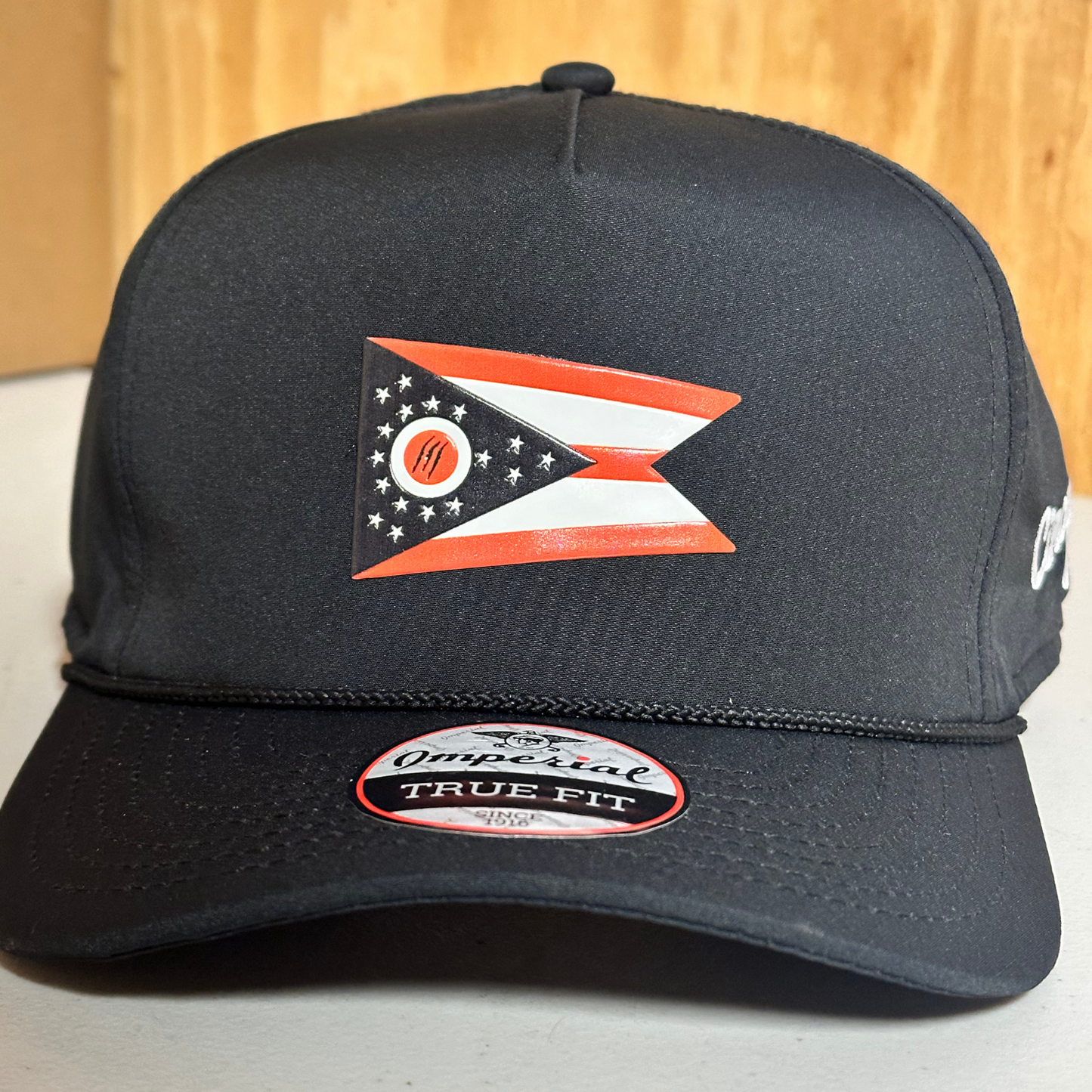 Ohio Flag Hat - Black / Black Rope Hat - 3D Insignia